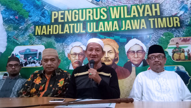 Suasana konferensi Pers pengurus PWNU Jawa Timur, senin 15/4/2019 (FOTO: Istimewa)