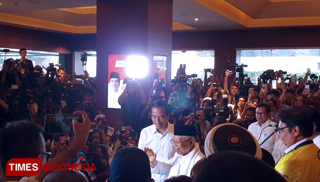 Capres dan Cawapres Jokowi - KH Ma'ruf Amin. (FOTO: Hasbullah/TIMES Indonesia)