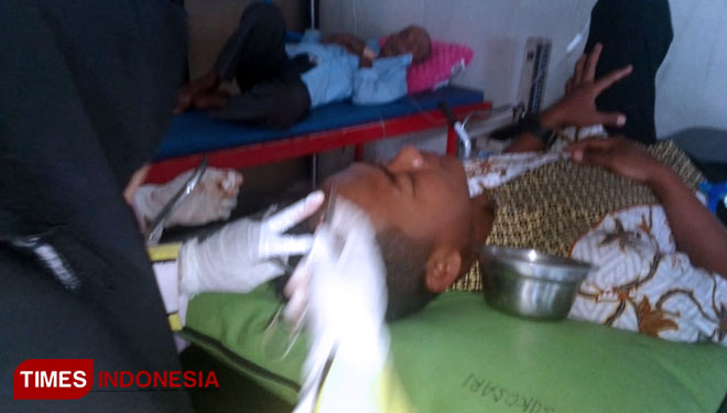 Korban pemukulan Pengawas TPS oleh salah seorang Saksi Partai di Kecamatan Sukosari Kabupaten Bondowoso Jawa Timur (FOTO: Istimewa) 