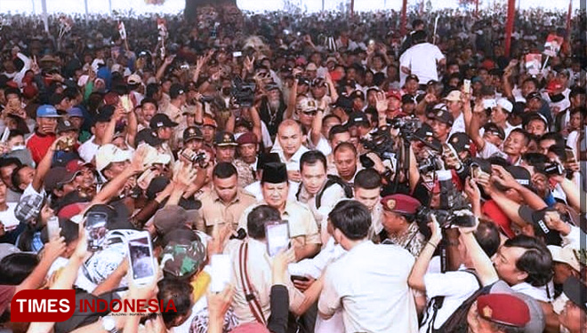 Calon presiden (Capres) nomor urut 02 Prabowo Subianto (FOTO: Edi Junaidi ds/TIMES Indonesia)