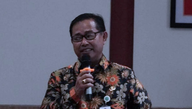 Dirut RSUD Bali Mandara dr. Gede Bagus Darmayasa, M. Repro memberikan pemaparan kepada media pada acara kunjungan lapangan tematik Kementerian Kesehatan, di Denpasar Bali, Selasa (23/4/2019). (FOTO: Istimewa)