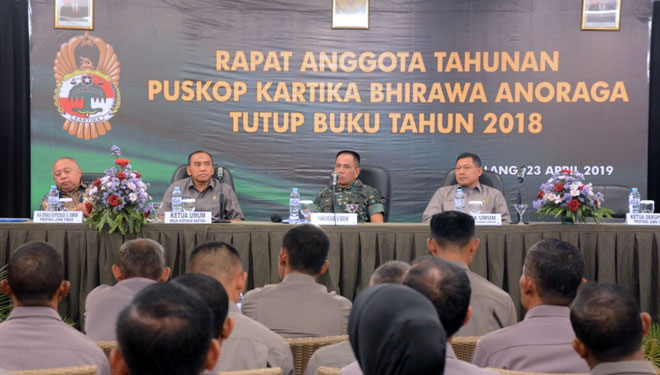 Rapat Anggota Tahunan Pusat Koperasi Bhirawa Anoraga di Kota Malang, Selasa (23/4/2019).(Foto : Istimewa)