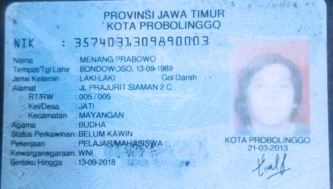 e-KTP Menang Prabowo (FOTO: Istimewa)