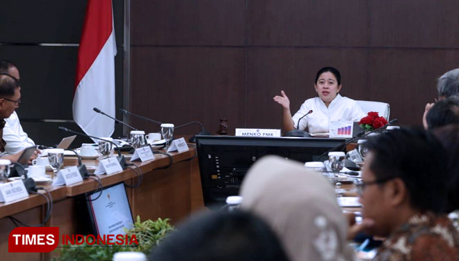 Menko PMK Puan Maharani pimpin Rapat Koordinasi Tingkat Menteri (RTM) terkait BPNT Tahap I tahun 2019. (Foto: Humas Kemenko PMK for TIMES Indonesia)
