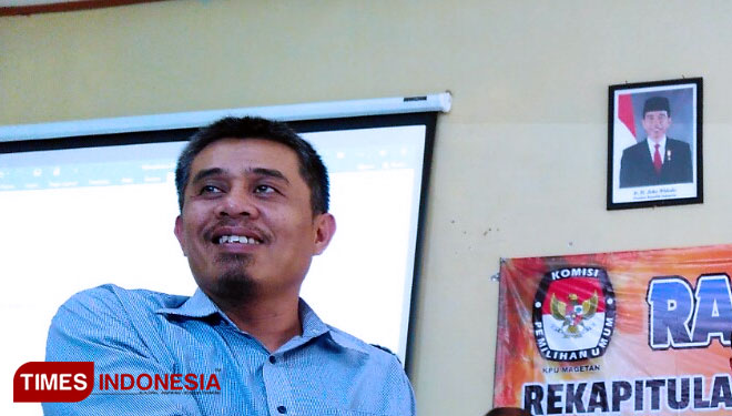 Ketua KPU Magetan, Poppy MS Putranto. (Foto: M Kilat Adinugroho/TIMES Indonesia)