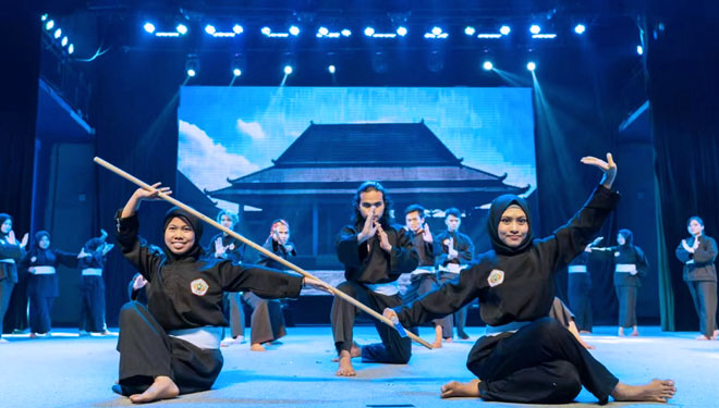 Pencak Silat performed at the NusaFest 2019 at the Huazhong University of Agricultural, Wuhan, China.(FOTO: Istimewa)