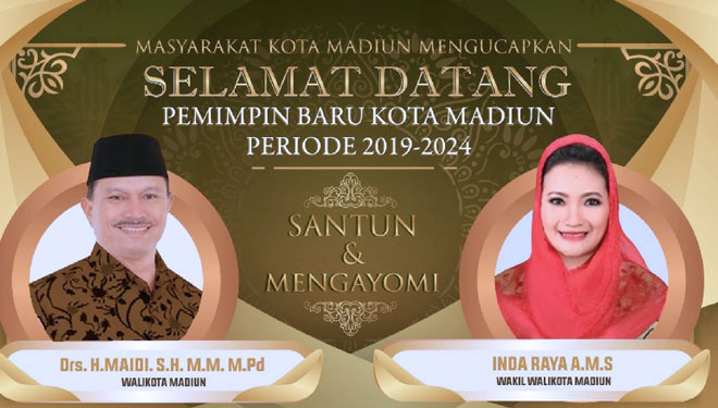 Wali Kota-Wakil Wali Kota Madiun terpilih, Maidi-Inda Raya rencananya dilantik 29 April 2019. (Dokumen Humas for TIMES Indonesia)