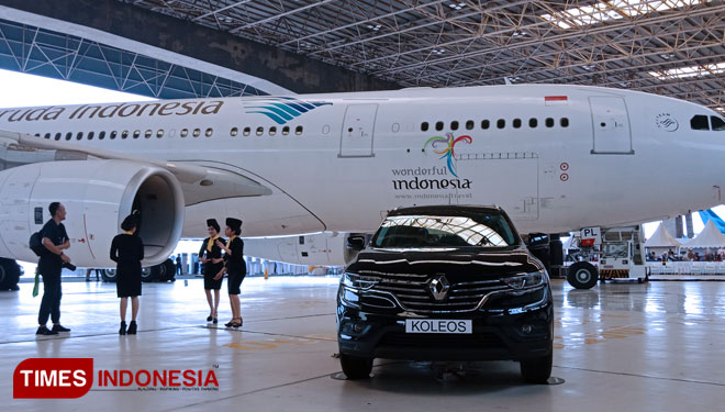 Peluncuran New Maxindo Koleos 2019 di hanggar Garuda Indonesia, Bandara Internasional, Soekarno-Hatta, Selasa (30/4/2019). (Foto: Rahmi Yati Abrar/TIMES Indonesia)