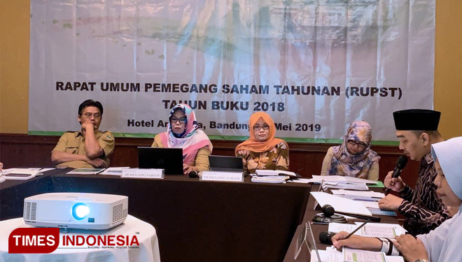 Rapat Umum Pemegang Saham Tahunan (RUPST) Tahun Buku 2018 yang dilakukan pada Selasa 7 Mei 2019, di Hotel Aryaduta Bandung, Jawa Barat (FOTO: Begin for TIMES Indonesia)
