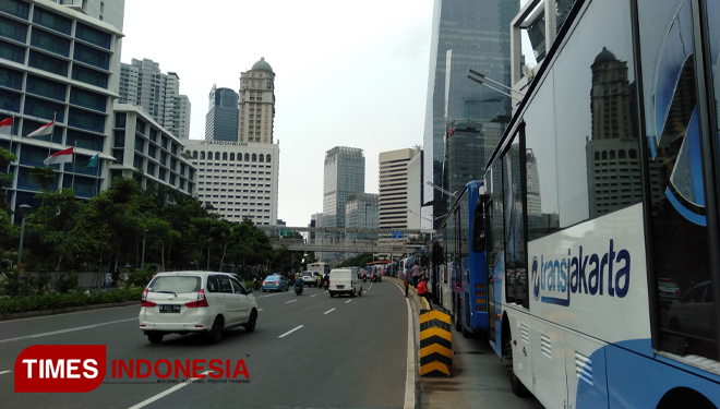 DKI Jakarta yang mengalami kemajuan positif. Saat ini Ibu Kota Indonesia ini sudah keluar dari 10 besar Kota Termacet versi TomTom Traffic Index. (FOTO: Dok TIMES Indonesia)