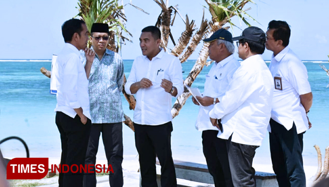 Suasana saat Presiden RI Joko Widodo (Jokowi) saat meninjau Kawasan Ekonomi Khusus Mandalika, di Lombok Tengah, Jumat (17/5/2019). (FOTO: Humas Pemprov NTB for TIMES Indonesia) 