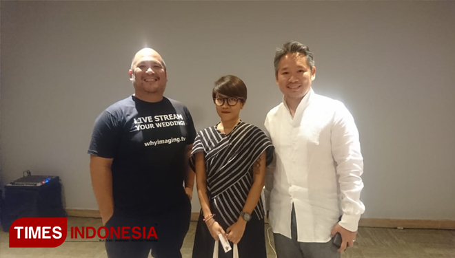 From left to right : Yano Sumampow Founder Bali Wedding Easy , Ari Anastasia CHR Director Konsep Sejiwa, Jimmy Gunawan Chief Executive Officer IC Center Bali (FOTO: Monica Sari /TIMES Indonesia)