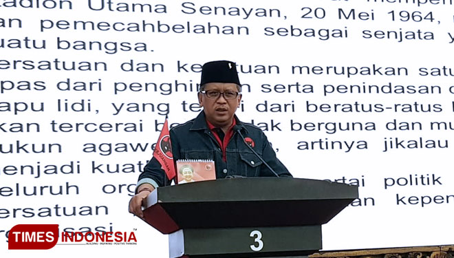Sekjen PDI Perjuangan Hasto Kristiyanto. (FOTO: Hasbullah/TIMES Indonesia).