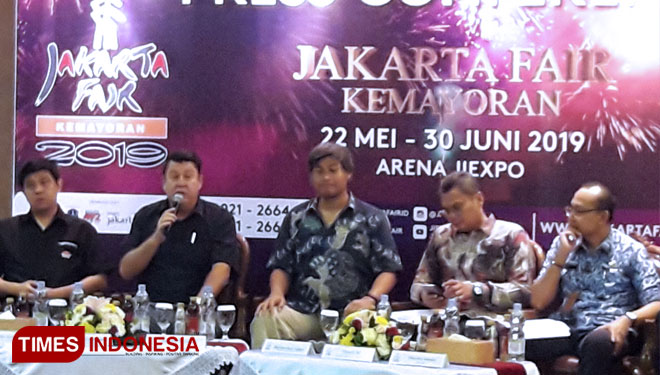 Konferensi pers Jakarta Fair Kemayoran (JFK) 2019 di Gedung Pusat Niaga JIExpo Kemayoran. (Foto: Ivan Iskandaria/TIMES Indonesia)