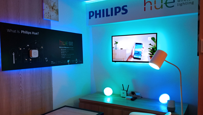 Philips Hue, lampu pintar inovasi terbaru dari Philips Indonesia. (FOTO: Rahmi Yati Abrar/TIMES Indonesia)