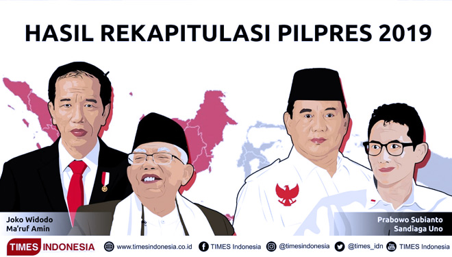 Hasil Rekapitulasi Pilpres 2019. (Grafis TIMES Indonesia)