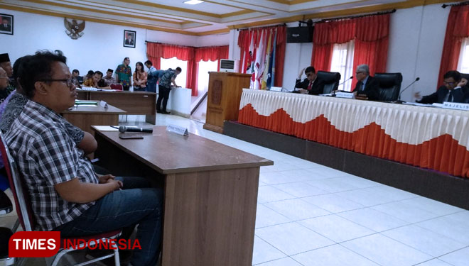 Suasana Sidang dugaan pelanggaran kode etik yang dilakukan oleh Bawaslu Kota Surabaya, Surabaya, Jum'at 24/5/2019(FOTO:Nasrullah/TIMESIndonesia)