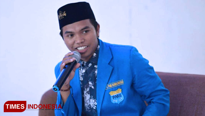 Ketua PC PMII Kabupaten Bondowoso, Fathor Rozi (FOTO: Moh Bahri/TIMES Indonesia) 