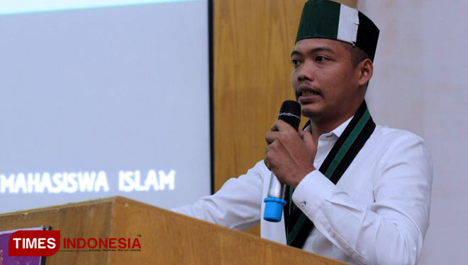 Ketua Umum Badan Koordinasi Himpunan Mahasiswa Islam Sumatera Utara Periode 2018 -2020, Muhammad Alwi Hasbi Silalahi (FOTO:Edy Junaidi Ds/TIMES Indonesia)