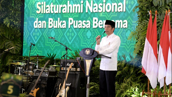 Presiden Jokowi hadir dalam Silaturahmi Nasional HIPMI dan Buka Puasa Bersama di Hotel Ritz Carlton, Jakarta, Minggu (26/5/2019) malam. (FOTO: Setpres)
