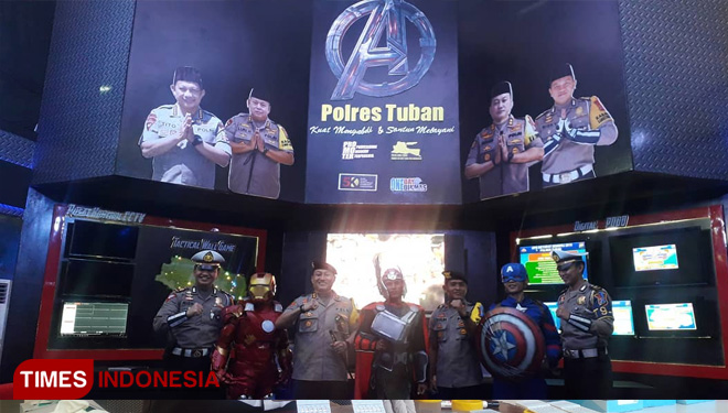 Ada Super Hero Avengers di Pos Pelayanan Rest Area Tuban 