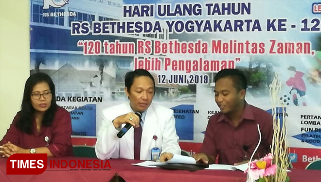 Ketua Panitia HUT Bethesda, dr Edy Wibowo, Kamis (13/6/2019). (FOTO: A Riyadi/TIMES Indonesia)