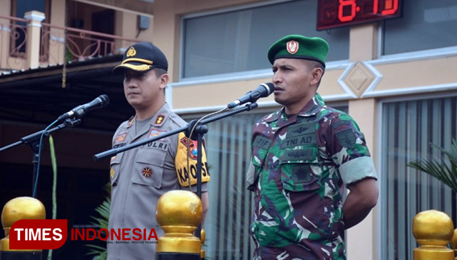 Kapolres dan Komandan Kodim 0824 Jember Pimpin Apel Pengamanan Sidang Sengketa Pemilu 2019