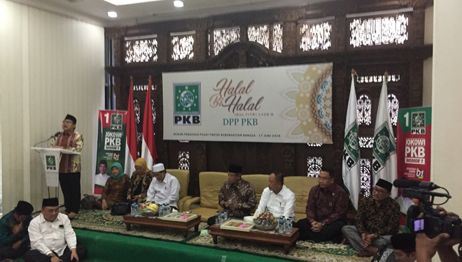 Abdul Muhaimin Iskandar saat Acara Halal bi Halal di DPP PKB. (FOTO: Istimewa)