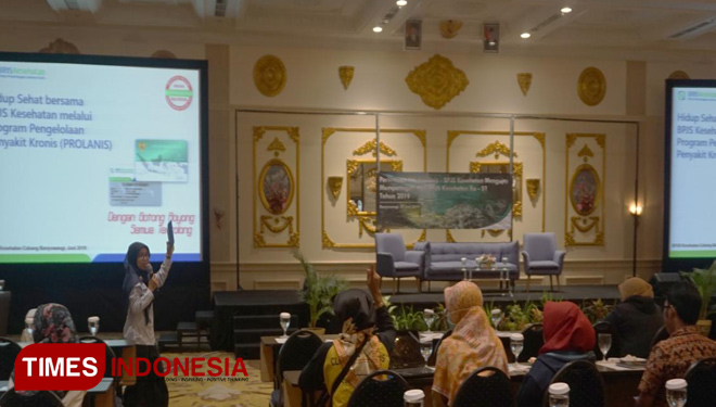 BPJS Kesehatan Memberikan Edukasi Mengenai Peningkatan Kualitas Hidup Peserta Prolanis (FOTO: Roghib Mabrur/TIMES Indonesia)