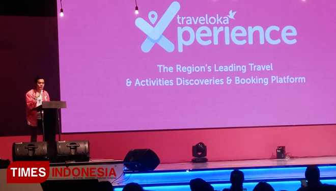 CEO Traveloka Xperience Christian Suwarno dalam peluncuran di Raffles Hotel, Jakarta, Kamis (20/6/2019). (FOTO: Rahmi Yati Abrar/TIMES Indonesia)