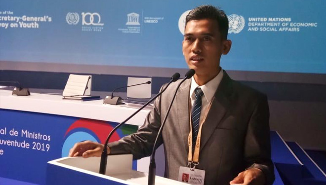 Deputi Pengembangan Pemuda Asrorun Niam Sholeh mewakili Indonesia untuk menjadi delegasi Pertemuan Menteri Pemuda se-Dunia yang dilaksanakan di Lisbon Portugal, 21 - 24 Juni 2019. (FOTO: Istimewa)