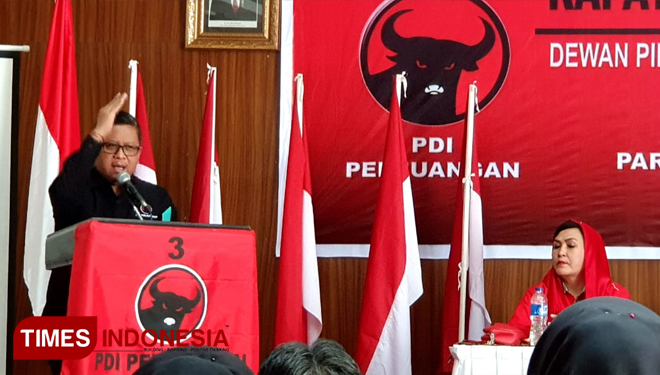 Sekjen PDI Perjuangan, Hasto Kristiyanto saat Rapat Kerja Daerah (Rakerda) di Bengkulu (FOTO: Hasbullah)