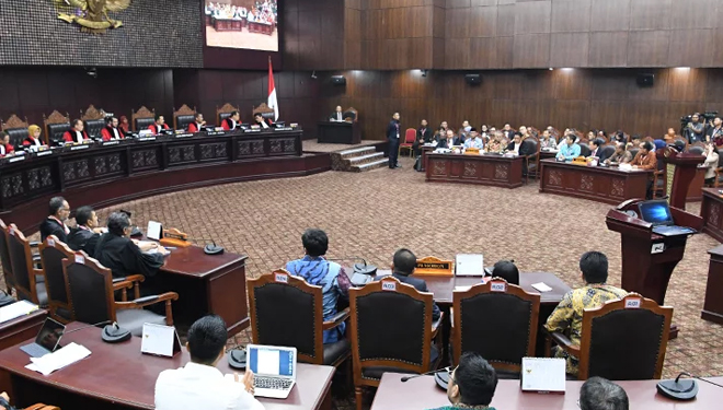 Sidang Sengketa Pilpres 2019, di Mahkamah Konstitusi. (FOTO: Tagari.d)