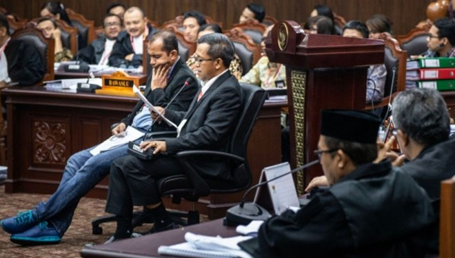 Sidang sengketa Pilpres 2019 di Mahkamah Konstitusi (MK). (ANTARA FOTO/Aprillio Akbar)