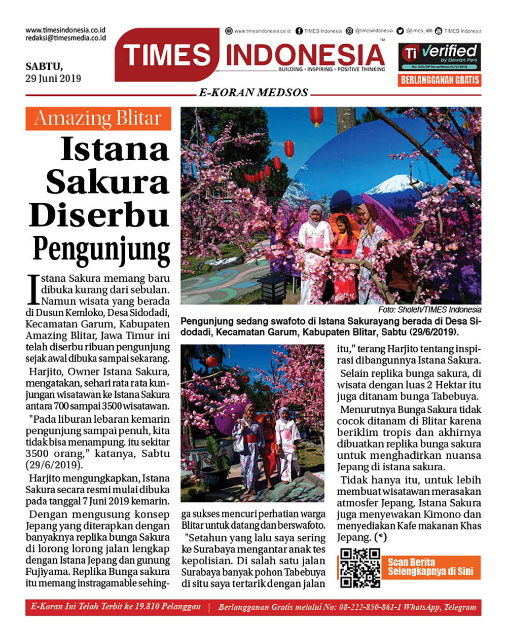 Belum Sebulan Dibuka Istana Sakura Amazing Blitar Sedot