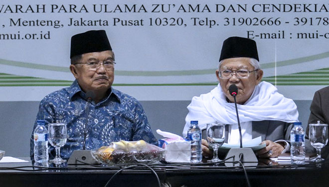 Wapres Jusuf Kalla dan Wapres terpilih KH Maruf Amin. (FOTO: Istimewa)