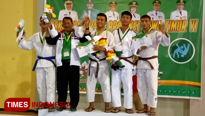Tiga atlet judo Ponorogo raih 3  medali  perunggu. (Foto: Marhaban/TIMES Indonesia)
