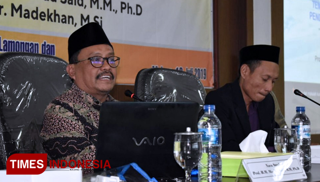 Pascasarjana Unisma Malang melakukan penandatanganan MoU Unisla Lamongan, Jumat (12/7/2019). (FOTO: AJP TIMES Indonesia)