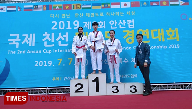 Para atlet Taekwondo Sragen yang menorehkan prestasinya di kancah internasional. (Foto: Mukhtarul hafidh/Times Indonesia)