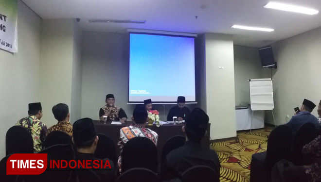 Rapat koordinasi dan workshop learning management yang digelar di Ruang Meranti, Hotel Savana, Jl Letjend Sutoyo, Kota Malang, Sabtu (13/7/2019). (FOTO: Dena Setya Utama/TIMES Indonesia)