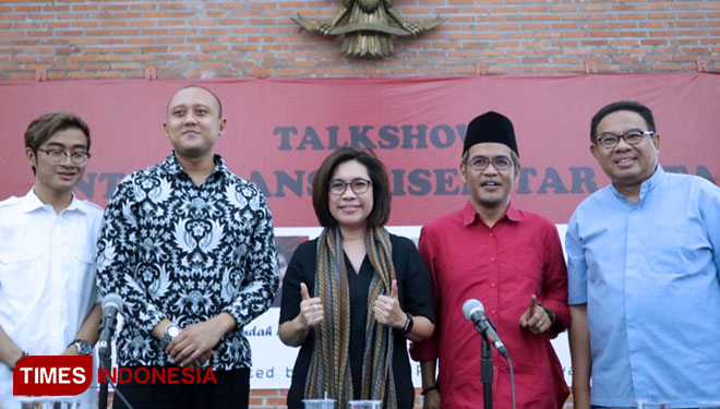 Teman Jokowi Jatim merajut kembali kebersamaan dalam sebuah acara talk show di Universitas Kristen Widya Mandala Surabaya, Sabtu (13/7/2019). (Foto: Lely Yuana/TIMES Indonesia)