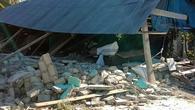 Kondisi pasca gempa bumi di Halmahera Selatan, Maluku Utara. (Republika)