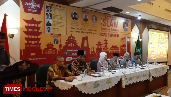 Diskusi Bedah Buku 'Islam Indonesia dan China Pergumulan Santri Indonesia Di Tiongkok' di Gedung PBNU (FOTO: Rizki Amana/TIMES Indonesia)