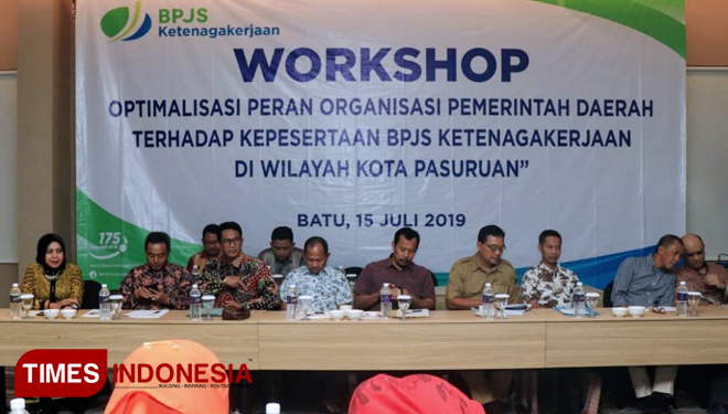 Focus Group Discussion (FGD) BPJS Ketenagakerjaan Kota Pasuruan, Senin (15/7/2019) di Hotel Golden Tulip Batu. (FOTO: AJP TIMES Indonesia)