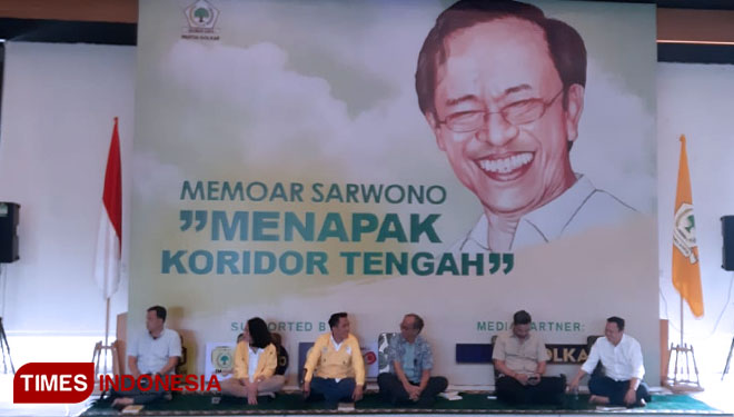 Diskusi Publik Bertajuk Memoar Sarwono Menapak Koridor Tengah Oleh Para Petinggi Partai Golkar (FOTO: Rizki Amana/TIMES Indonesia)