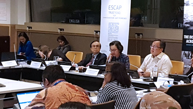 Menteri PPN/Kepala Bappenas Bambang Brodjonegoro hadir sebagai delegasi dalam forum UNESCAP on Disaster Risk Reduction and SDGs di New York, Selasa (16/7/2019). (Foto : Istimewa)