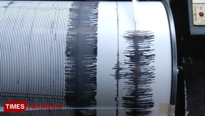 Visual rekaman gempa pada seismograf PGA Cemoro Lawang. (FOTO: Istimewa for TIMES Indonesia)