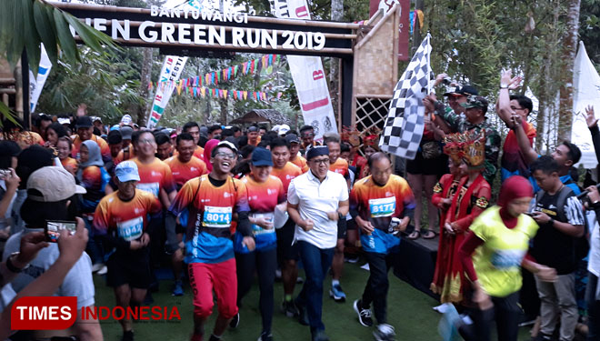 Banyuwangi menggelar Festival Ijen Green Run 2019 di Lereng Gunung Ijen. (Foto: Roghib Mabrur/TIMES Indonesia)
