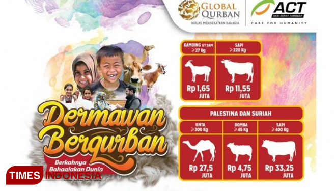 Global Qurban juga berkolaborasi dengan salah satu situs belanja online, yakni Lazada. Berbagai kemudahan hadir, mulai dari harga yang terjangkau hingga besarnya manfaat ibadah kurban. (FOTO: AJP/TIMES Indonesia)