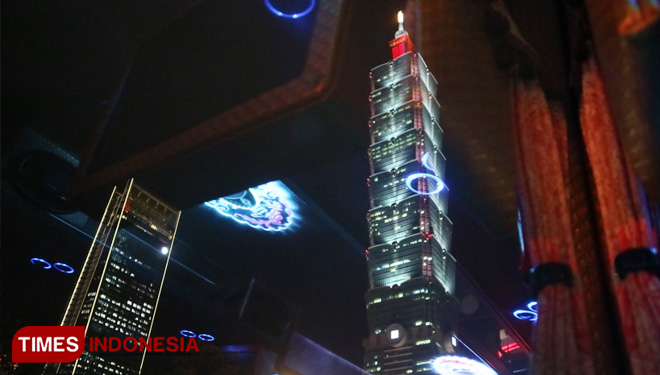 Taipei 101 merupakan high rise building kebanggaan Taiwan yang memadukan unsur teknologi dan sarat filosofi, Senin (22/7/2019). (FOTO: Lely Yuana/TIMES Indonesia)
